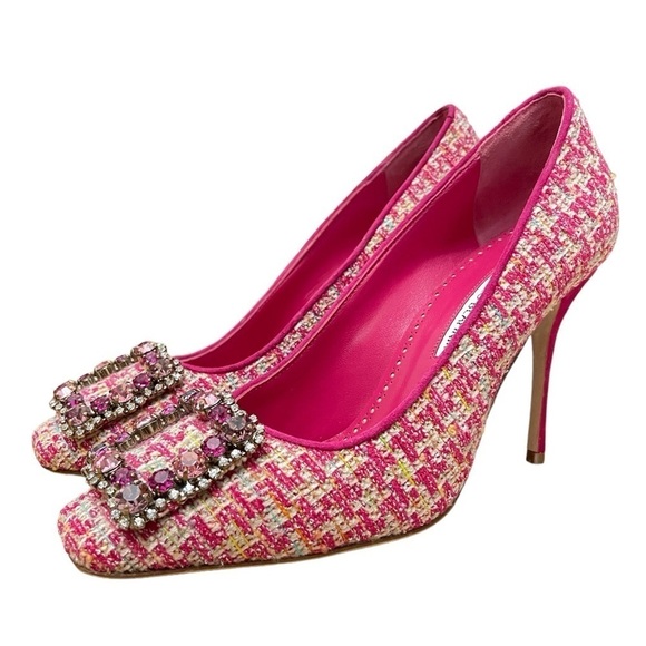 Manolo Blahnik Vazza 105 Tweed Pumps - Picture 4 of 13